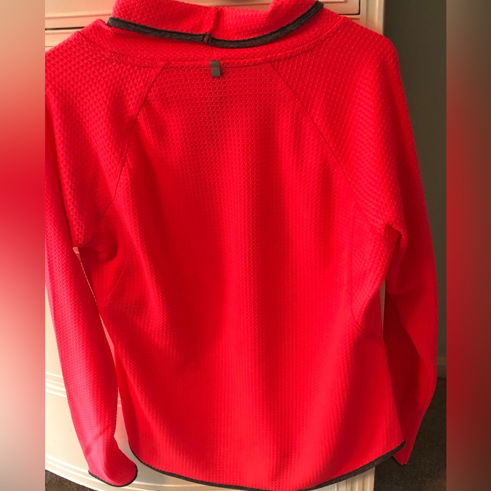 Never worn bright coral/orange long sleeve athleisure top - Picture 2 of 2